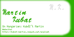 martin kubat business card